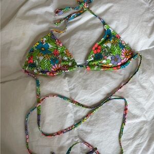 Floral Triangle Bikini Top